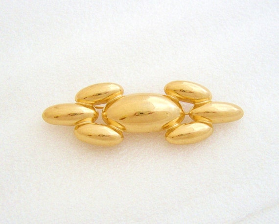 GIVENCHY – Vintage brooch pin in minimalist style made of gilded metal