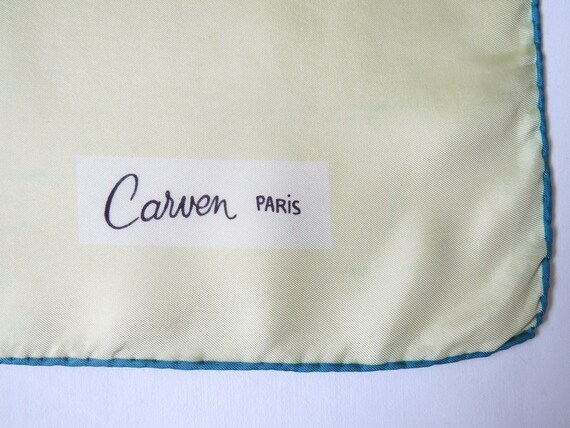 CARVEN - Silk square scarf hand rolled hems print… - image 3