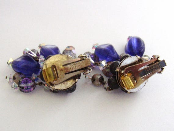 HOBÉ – Clip on earrings with dangles purple plast… - image 5