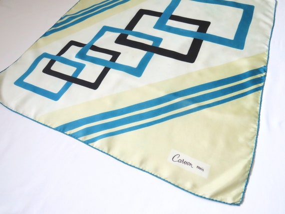 CARVEN - Silk square scarf hand rolled hems print… - image 2