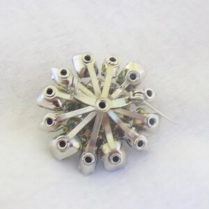 CORO Domed 3-layer round brooch prong set with multi colored rhinestones hand made image 5