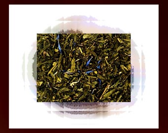 Green Tea Papaya-Pineapple-Purple Corn Flower Organic Tea (Whole Leaf Caffeinated) 4oz