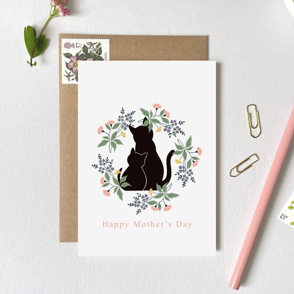 Mother’s Day Cat and Kitten Card | Cute Cat Card | Cat Lover Mother's Day Card | New Mum Mother's Day Card | Funny Cat Card