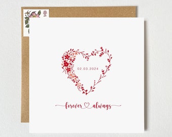 Personalised Special Date Valentine's Card, Anniversary Card for Husband, Wife, Boyfriend, Girlfriend | Date To Remember Card