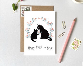 Mother’s Day Cat and Kitten Card | Cute Cat Card | Cat Lover Mother's Day Card | New Mum Mother's Day Card | Funny Cat Card