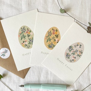 Pack of 3 Easter Cards Happy Easter Card Pretty Easter Egg Card Pretty Painted Floral Egg Spring Floral Card image 8