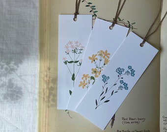 Wildflower Bookmarks Set of 3 - Book Lover Gift - Bookmark Sets - Floral Bookmarks - Botanical Gifts