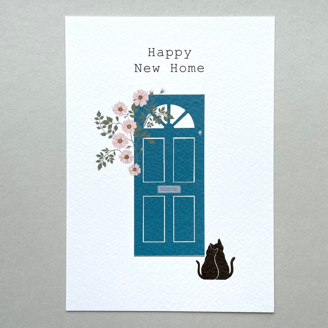 Happy New Home Cat Card Housewarming Card New Home Card Etsy