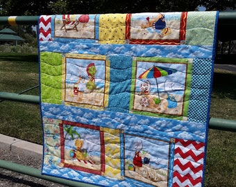 Baby Blanket Patchwork Baby Quilt Stroller Crib Quilt Baby Girl Quilt Moda Wrens and Friends 36.25 x 42 Tummy Time Quilted Play Mat