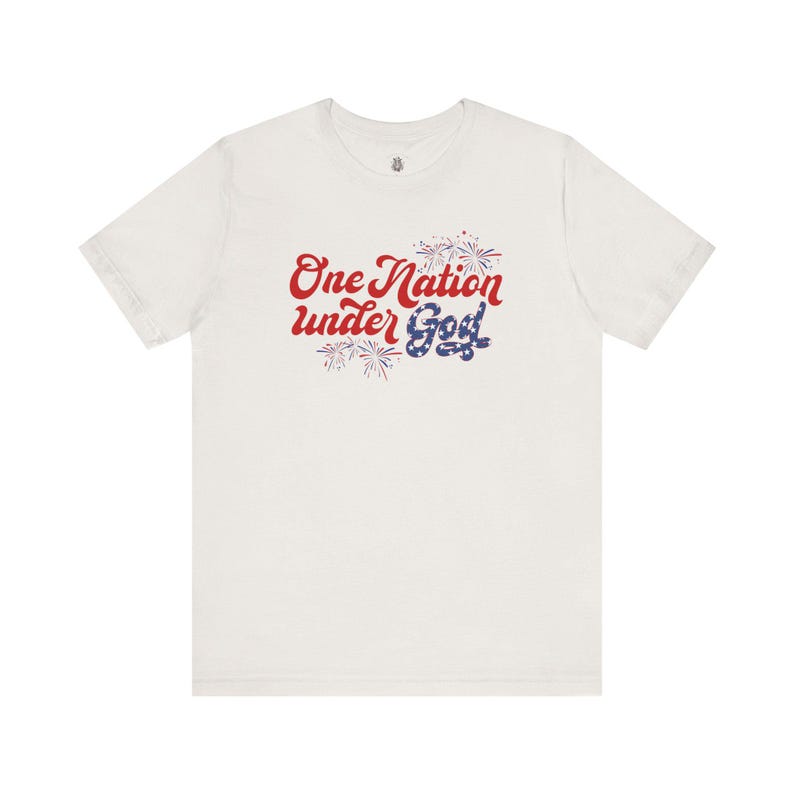 Koszulka One Nation Under God, chrześcijańska koszulka patriotyczna, 4 lipca, koszulka z amerykańską flagą, koszulka chrześcijańska, odzież na 4 lipca, koszulka z okazji zjazdu zdjęcie 5