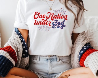 One Nation Under God Shirt, Christian Patriotic Shirt, July 4th, American Flag Shirt, Christian Shirt, 4th of July Apparel, Reunion shirt