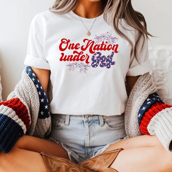 One Nation Under God Shirt, Christian Patriotic Shirt, July 4th, American Flag Shirt, Christian Shirt, 4th of July Apparel, Reunion shirt