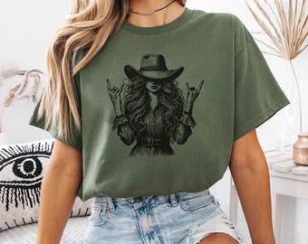 Sexy Cowgirl tshirt, Cowgirl Apparel, Rockstar Cowgirl, Raising hell, Hot cowgirl shirt, Western Shirt, gift for friends, Concert Shirt