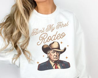 Ce n'est pas mon premier sweat de rodéo, col rond western unisexe, humour de cow-boy, cadeau pour les amateurs de rodéo, style décontracté
