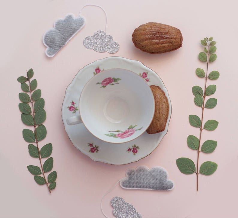 Sachet Thé Mousseline Nuage Glitter 5 Argenté cousu main Etsy