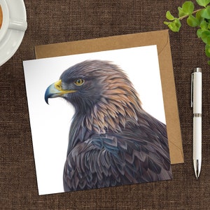 Golden Eagle Bird of Prey Animal Artist Greeting Card Dad Grandad Bird Lover Birthday Card image 2