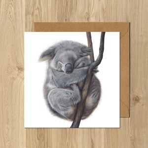 Koala Cute Wildlife Animal Artist Greeting Card