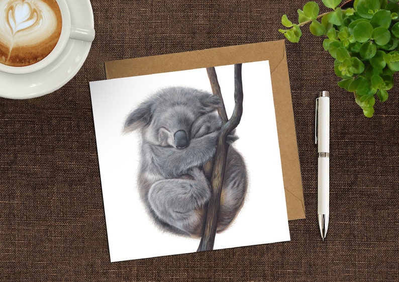 Koala Cute Wildlife Animal Artist Greeting Card image 2