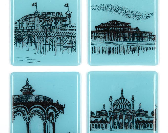 Set of Four 'Brighton Icons' Coasters