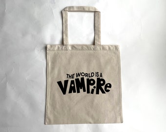 The World Is A Vampire - The SMASHING PUMPKINS tote - 90's Music, Hand drawn design!