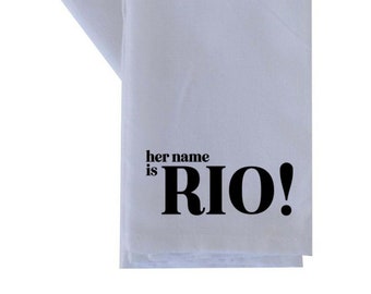 Her Name Is Rio! Duran Duran kitchen towel family christmas birthday family gift minimalist design house decor