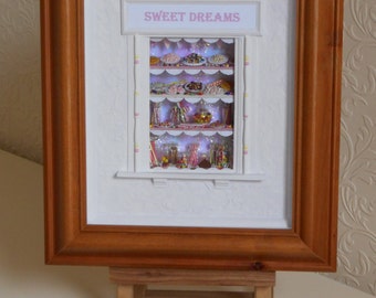 SWEET DREAMS - miniature shop window in 1/12th scale
