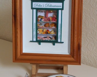 DELIA'S DELICATESSEN - miniature shop window in 1/12th scale