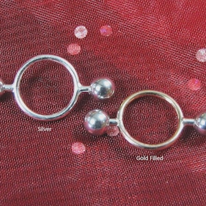Pair of Handmade fake barbell non-pierced nipple rings