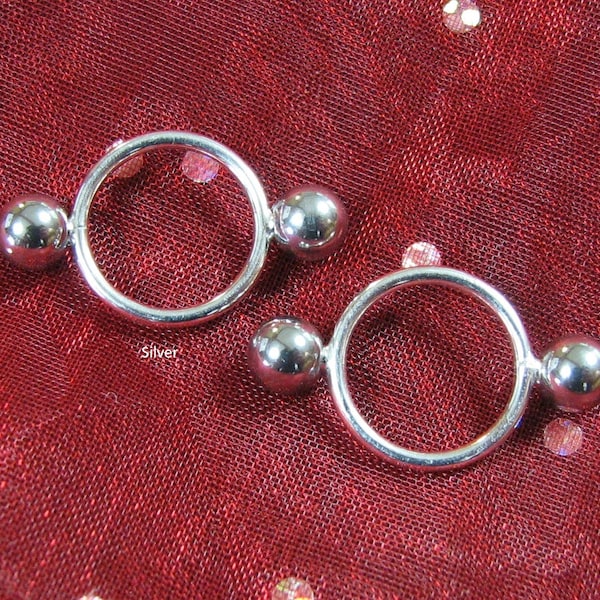 Pair of Fake Post style Non-pierced Nipple Rings