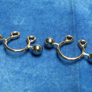 Fake Adjustable Barbell – Pair of Handmade, non-pierced nipple rings