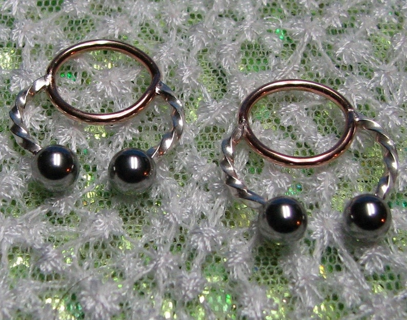 Pair of Handmade Non Pierced Fake Curved Barbell Nipple Rings Etsy