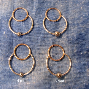 Fake Ring w/ Stainless-Steel ball – Pair of handmade, non-pierced nipple rings