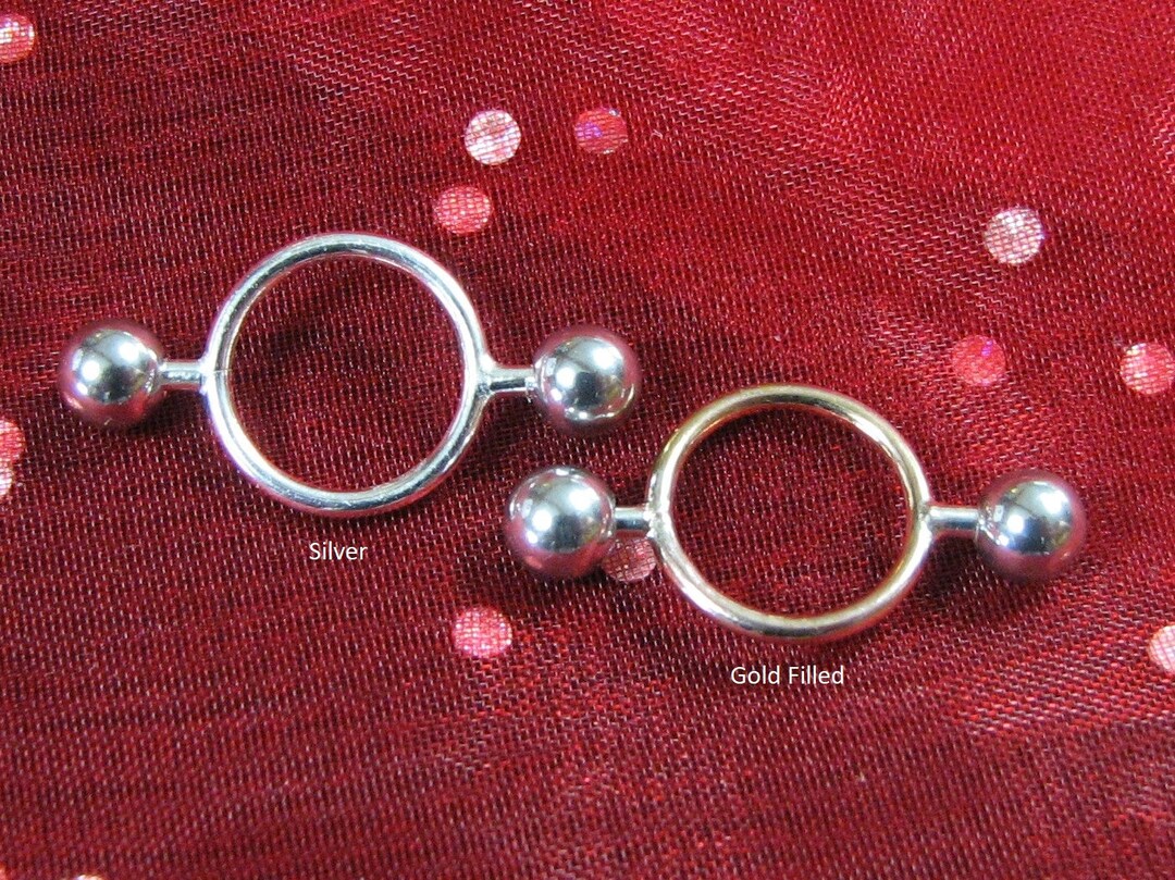 Pair of Handmade Fake Barbell Nonpierced Nipple Rings Etsy