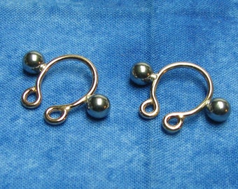 Fake Adjustable Post – Pair of Handmade, non-pierced nipple rings