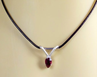 Garnet necklace - garnet pendant