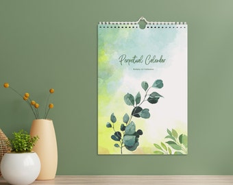 Botanical Art Calendar, Perpetual Calendar, Floral Illustration Calendar, Birthday Calendar, Wall Calendar