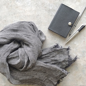 Natural linen scarf -casual style -autumn trend- all seasons -trending item- long- men- women- unisex- eco friendly- christmas gift