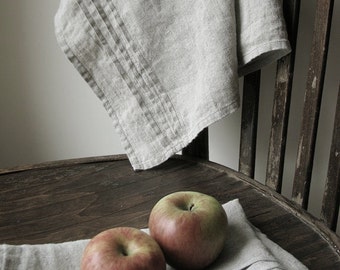 Linen tea towels set of 2- kitchen favors- dish towel- prewashed and softened