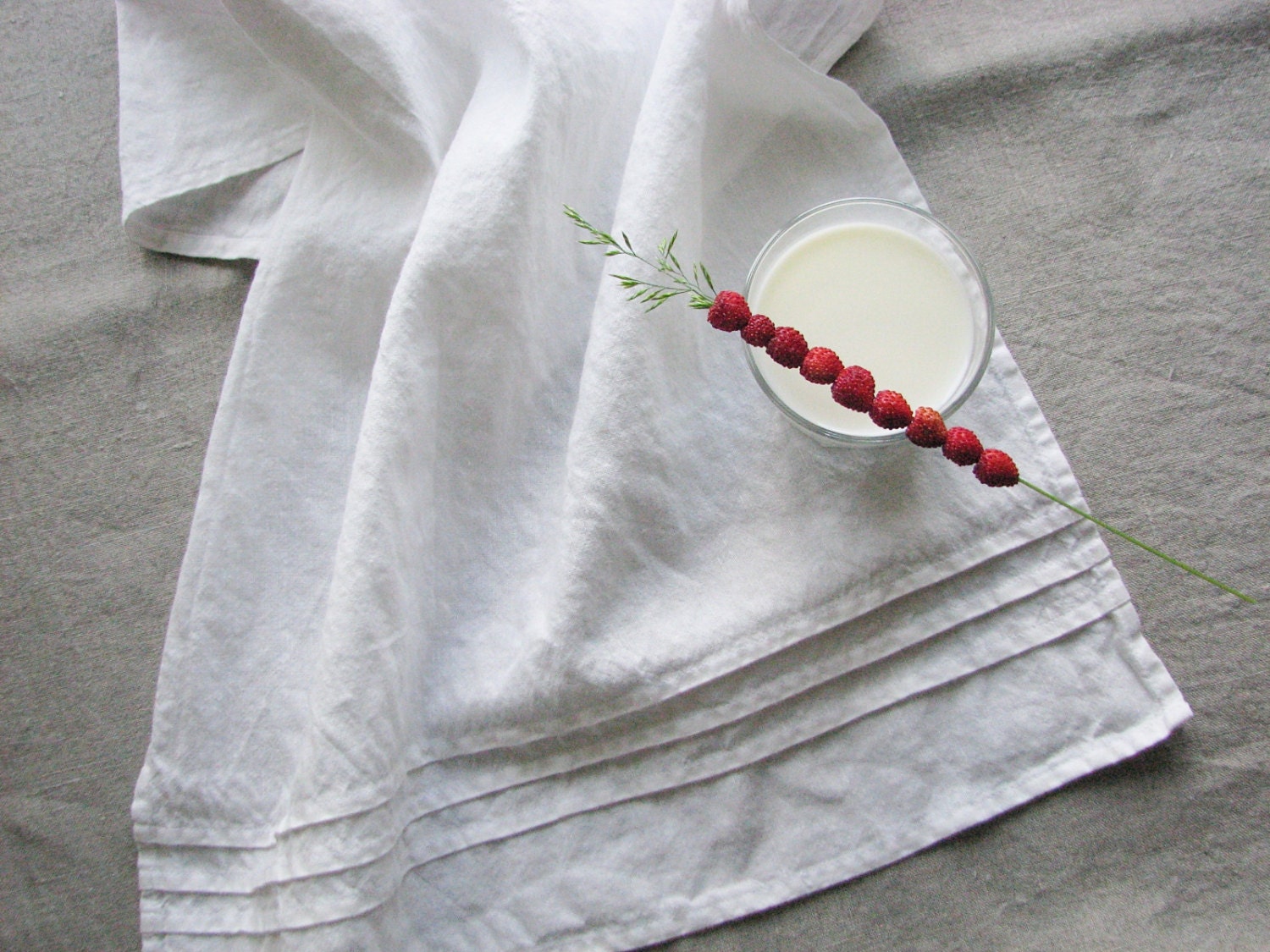 White Linen Tea Towels Kitchen Favors Hand Towel Set of 2 Etsy