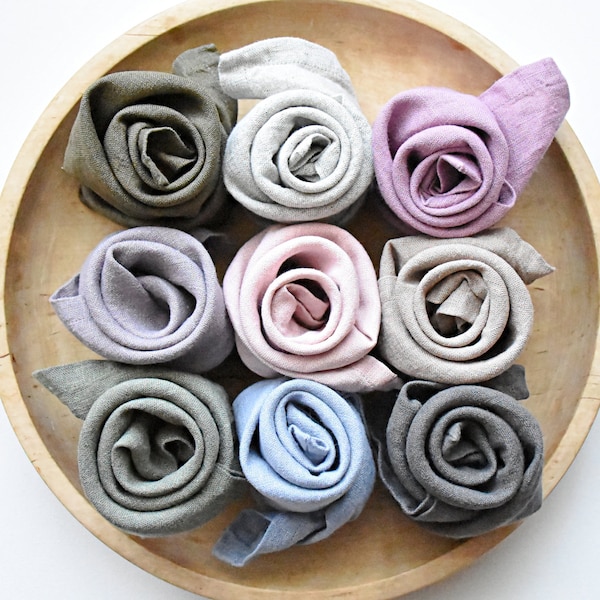 Soft linen napkins- custom color napkins- set of 6- dining napkins- table serving- rustic weddings- handmade napkins- washed table napkins