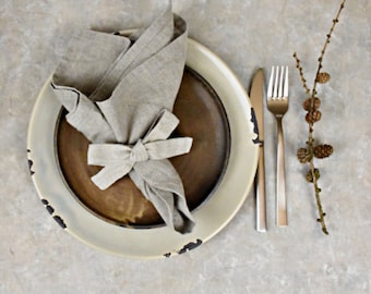 Natural softened linen napkins- set of 6- size 17"x17"- historical table napkin- table serving- rustic weddings- eco friendly- handmade