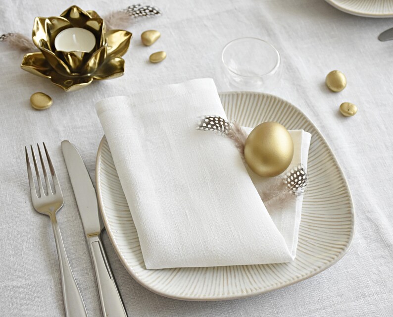 White Linen Napkins Set of 6 Celebrations Napkins Wedding Etsy