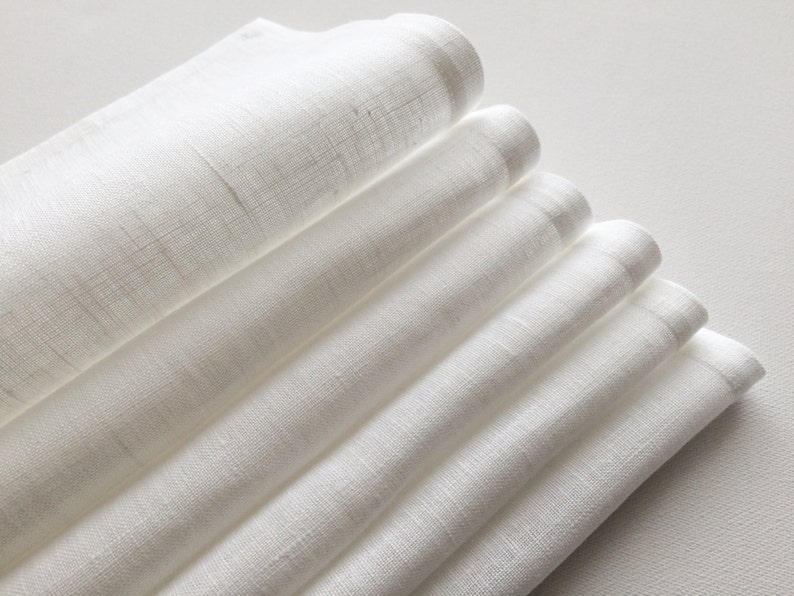 White Linen Napkins Set of 6 Celebrations Napkins Wedding Etsy