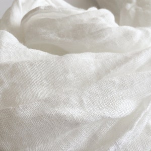 White natural linen scarf - spring/ summer trending item- long- men- women- unisex- all seasonds- gift idea