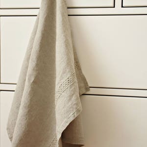 Linen hand towel decorative rustic kitchen linens linen cloth tea towel dishcloth country style towel handmade gift kitchen towels image 7