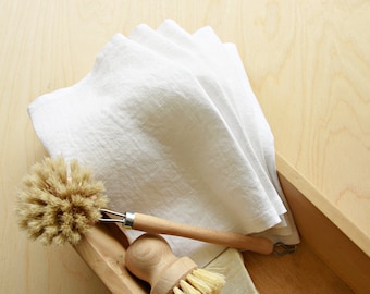 White linen hand towels small- set of small plain linen towels/ washcloths .