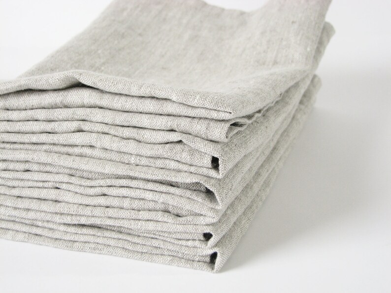 Natural Softened Linen Napkins Set of 6 Size Etsy