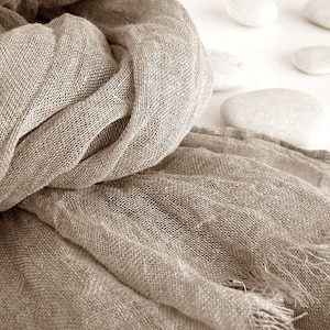 Écharpe en lin naturel écharpe douce écharpe toutes saisons article tendance écharpe longue écharpe homme/femme écharpe unisexe couleur personnalisée châle en lin natural linen