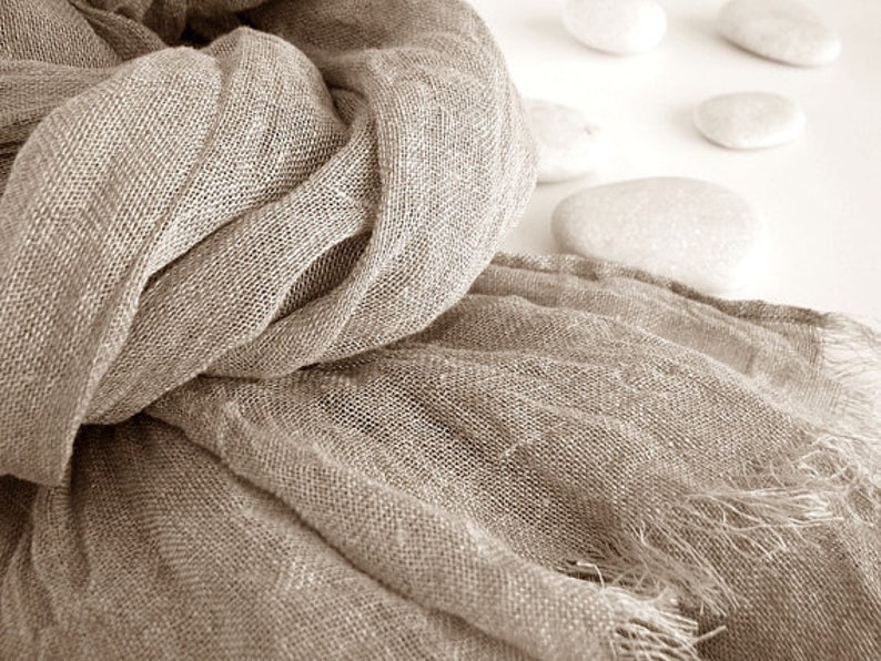 Bufanda de lino natural bufanda suave bufanda de todas las estaciones artículo de tendencia bufanda larga bufanda de hombre / mujer unisex bufanda de color personalizado chal de lino natural linen