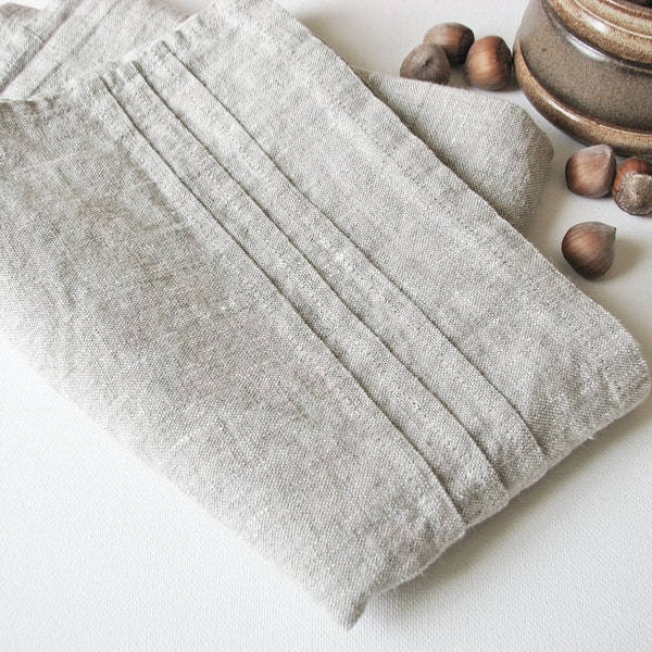 Tea towel- linen dish towel- prewashed- softened- kitchen table linens- provence style towel- light linen towel- dishcloth -handmade gift